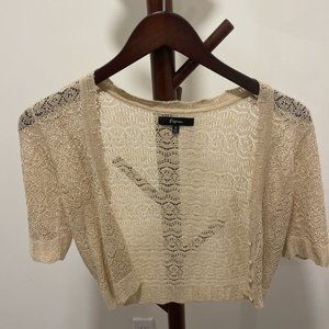 Express Gold Lace Cropped Top, US Size S